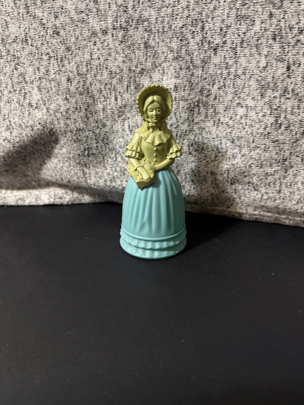 Vintage-style Lady Figurine in Mint Green and Pale Chartreuse